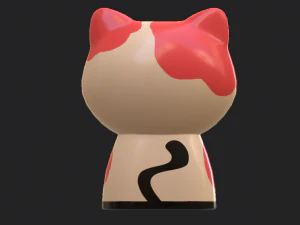 statuettes of cute cats 3D Model