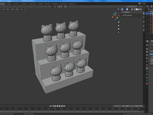 statuettes of cute cats 3D Model