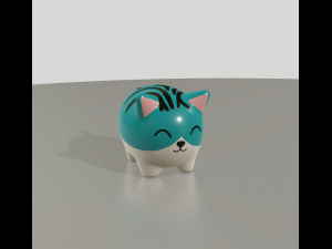 statuettes of cute cats var2 3D Model