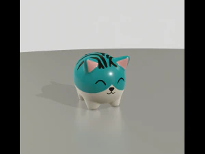 statuettes of cute cats var2 3D Model