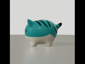 statuettes of cute cats var2 3D Model