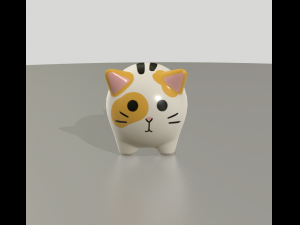 statuettes of cute cats var2 3D Model