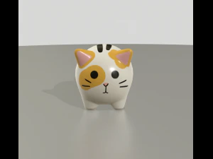 statuettes of cute cats var2 3D Model