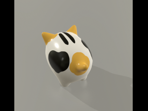 statuettes of cute cats var2 3D Model