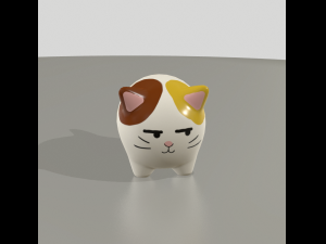 statuettes of cute cats var2 3D Model
