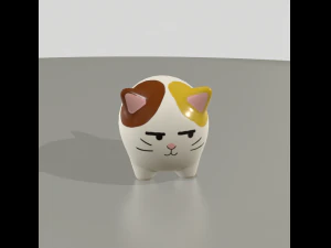 statuettes of cute cats var2 3D Model