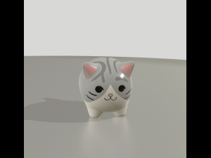 statuettes of cute cats var2 3D Model