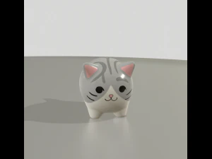 statuettes of cute cats var2 3D Model