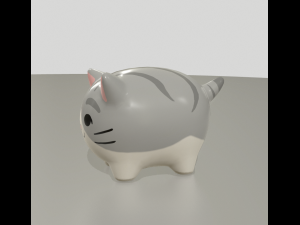 statuettes of cute cats var2 3D Model