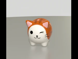 statuettes of cute cats var2 3D Model