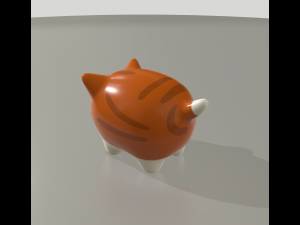 statuettes of cute cats var2 3D Model