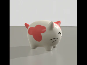 statuettes of cute cats var2 3D Model