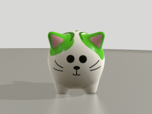 statuettes of cute cats var2 3D Model