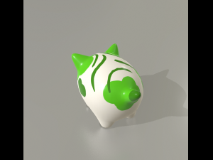 statuettes of cute cats var2 3D Model