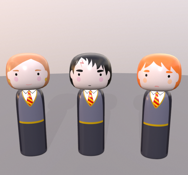 kokeshi japanese dolls var1 models 5 and 6 and 7 3D मॉडल .c4d .max .obj .3ds .fbx .stl .blend 