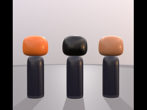 kokeshi japanese dolls var1 models 5 and 6 and 7 3D मॉडल