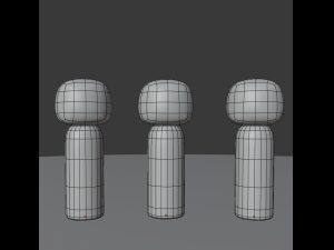 kokeshi japanese dolls var1 models 5 and 6 and 7 3D मॉडल