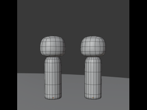 kokeshi japanese dolls var1 models 11 and 12 3D Model