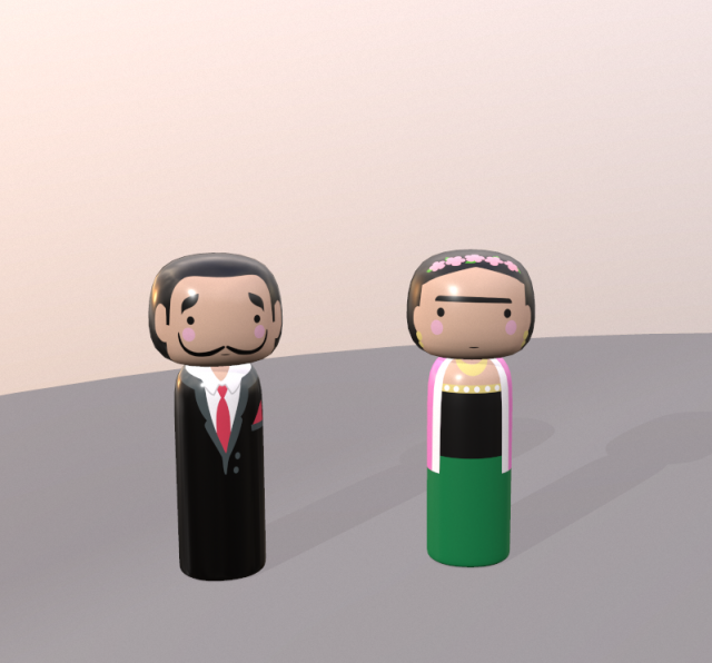 kokeshi japanese dolls var1 models 1 and 2 3D Model .c4d .max .obj .3ds .fbx .stl .blend
