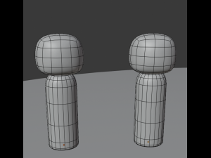 kokeshi japanese dolls var1 models 1 and 2 3D Model