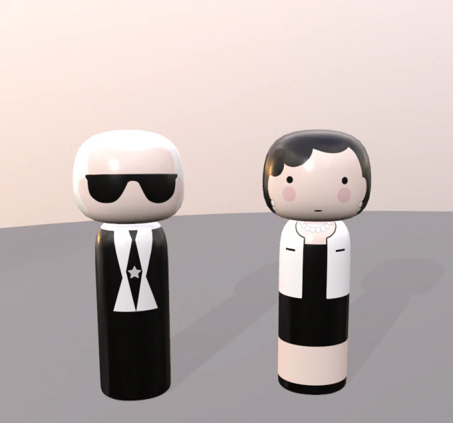 Bonecas japonesas kokeshi var1 modelos 3 e 4 Modelo 3D .c4d .max .obj .3ds .fbx .stl .blend