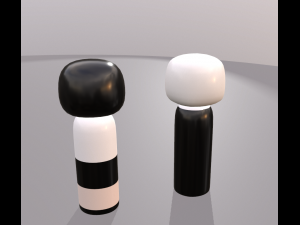 kokeshi japanese dolls var1 models 3 and 4 3D 模型