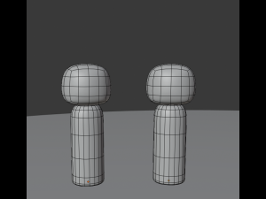 kokeshi japanese dolls var1 models 3 and 4 3D 模型
