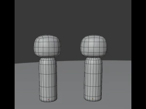 Bonecas japonesas kokeshi var1 modelos 3 e 4 Modelo 3D