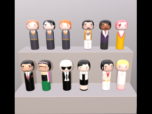 kokeshi japanese dolls collection 3Dモデル