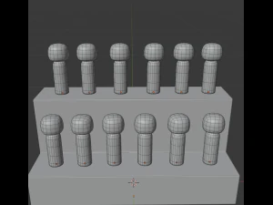cole&ccedil;&atilde;o de bonecas japonesas kokeshi Modelo 3D