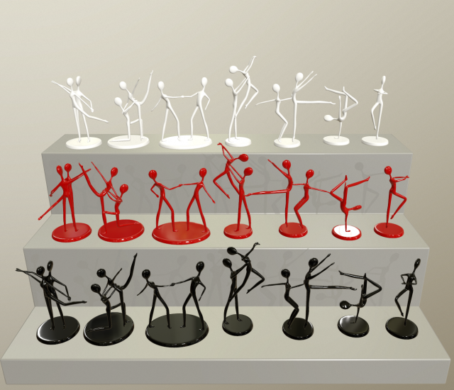 modern figures of dancing people 3D Model .c4d .max .obj .3ds .fbx .stl .blend 