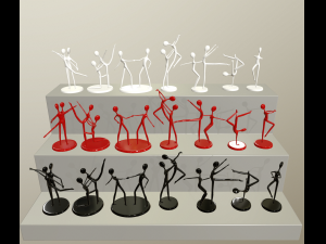 modern figures of dancing people 3Dモデル