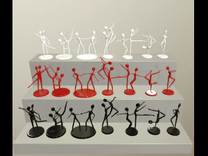 現代の踊る人々の姿 3Dモデル