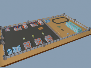 lowpoly military base 3D Model