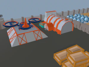 baza wojskowa lowpoly Model 3D