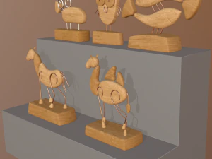 wooden figurines collection 3D Model