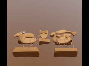 wooden figurines collection Modello 3D