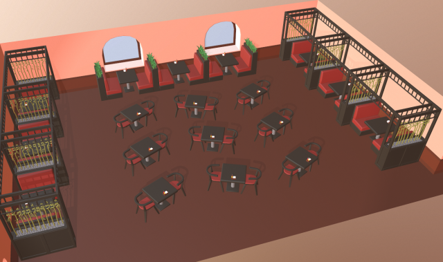 cartoon restaurant 3D Model .c4d .max .obj .3ds .fbx .stl .blend 