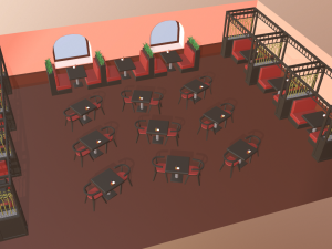 cartoon restaurant 3D-Modell