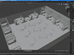 cartoon restaurant 3D Model