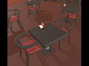 cartoon restaurant 3D Model
