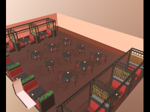 cartoon restaurant 3D Model