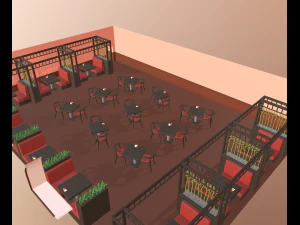 cartoon restaurant 3D Model