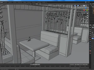 cartoon restaurant 3D Model