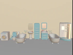 мультяшный пакет для ванной 3D Модель