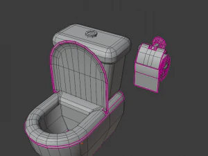 pacote de banheiro de desenho animado Modelo 3D