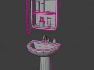 pacote de banheiro de desenho animado Modelo 3D