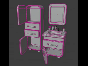 pacote de banheiro de desenho animado Modelo 3D