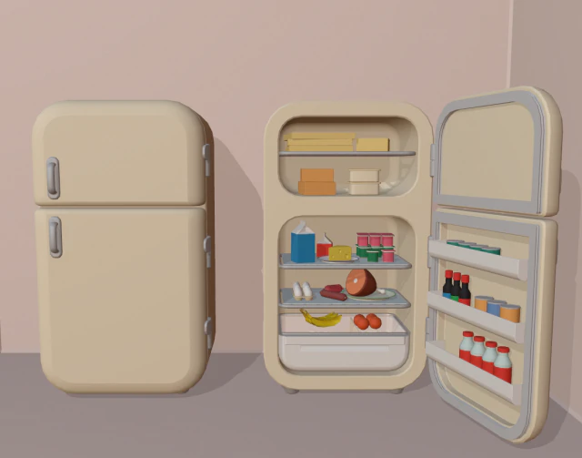 cartoon fridge with food 3D Model .c4d .max .obj .3ds .fbx .stl .blend 