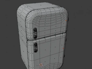 cartoon fridge with food 3D Model